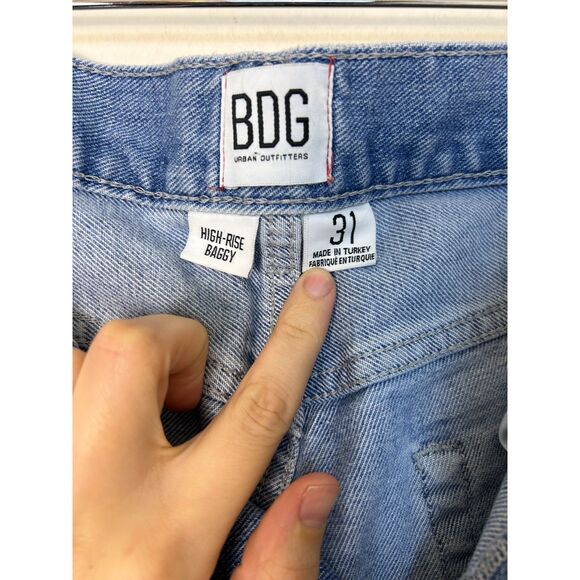 Urban Outfiters BDG Jeans Women's 31 high rise baggy light wash hippie - Picture 6 of 13